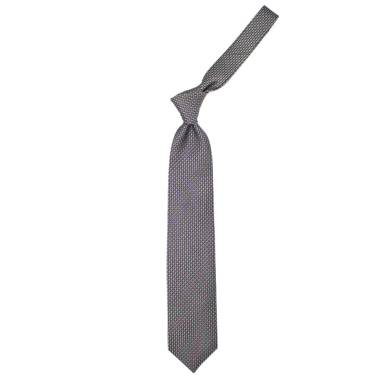 Cravatta tramata beige, bianca e nera