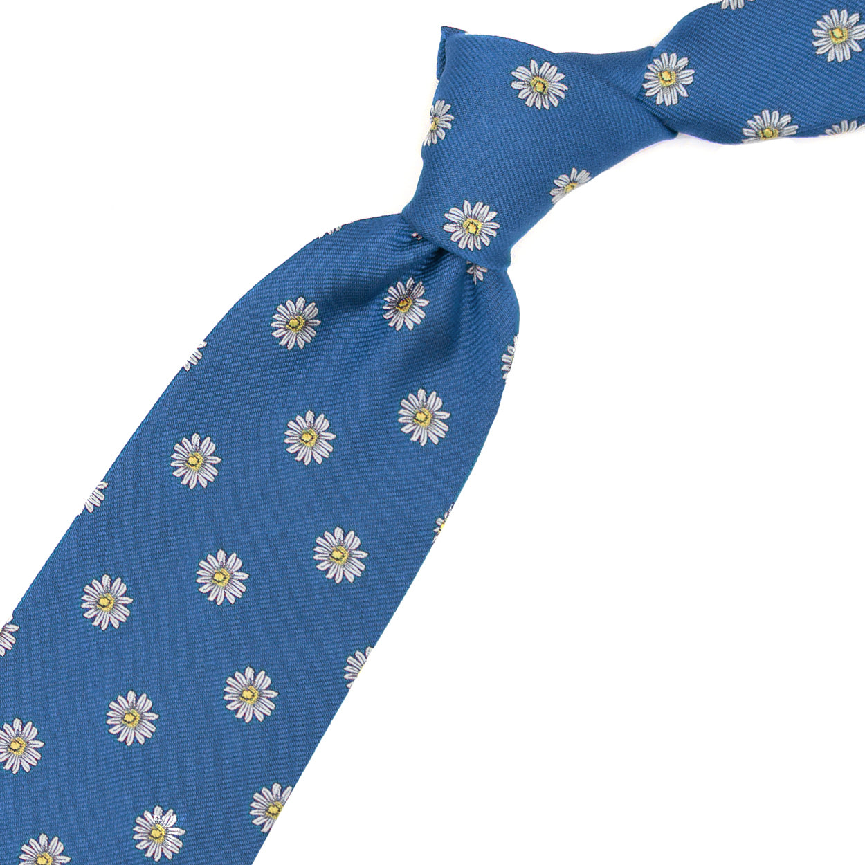 Cravatta azzurra con margherite