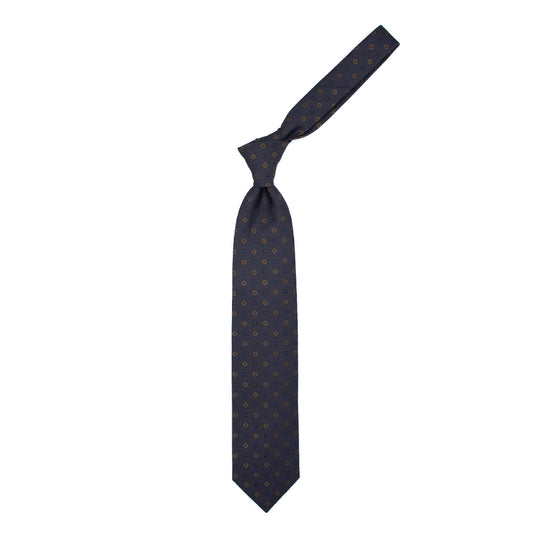 Cravatta grigia con fiori marroni e tono su tono