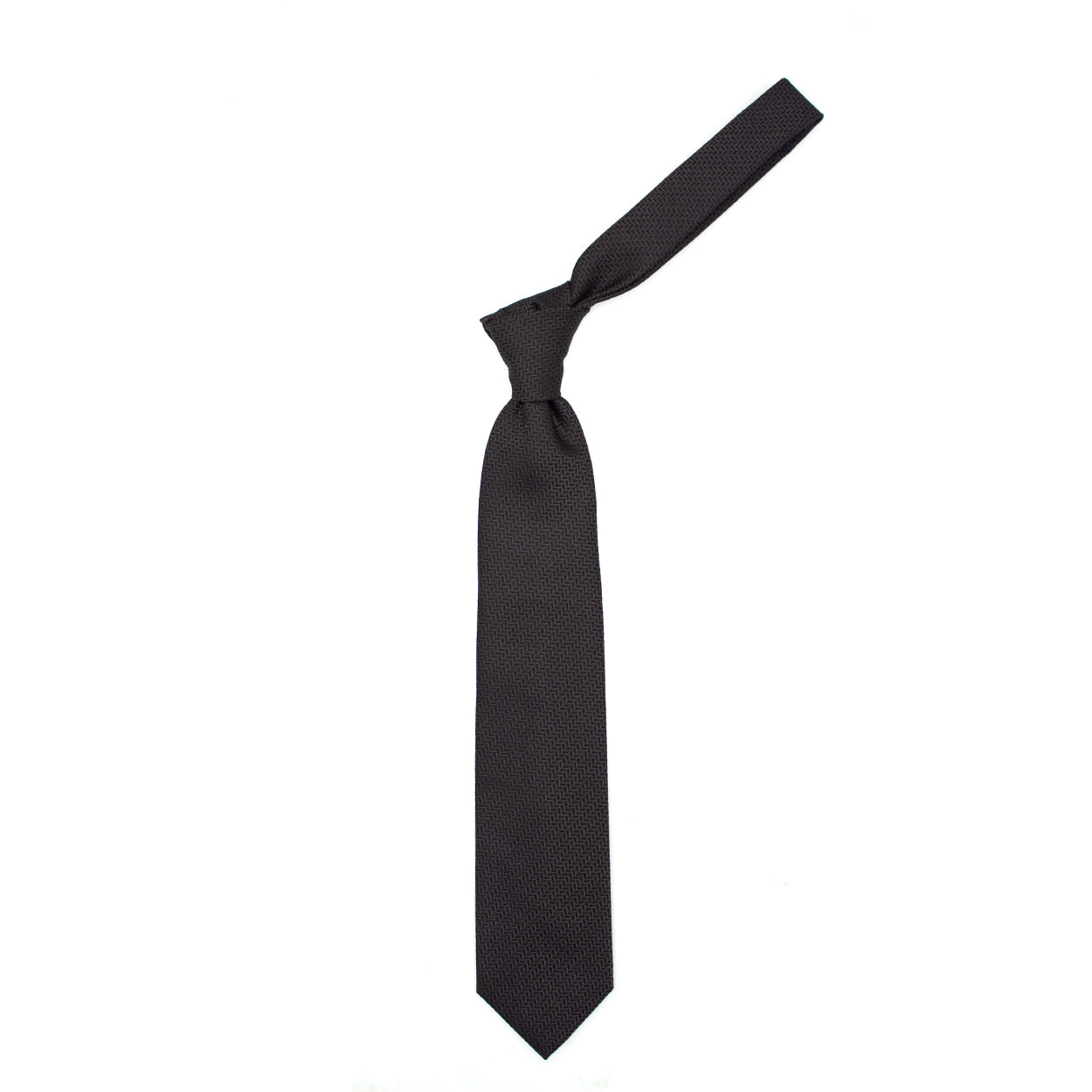 Cravatta marrone tramata tono su tono