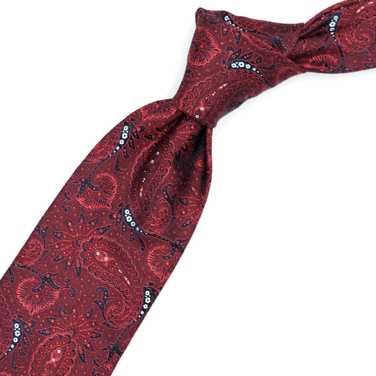 Cravatta rossa con paisley