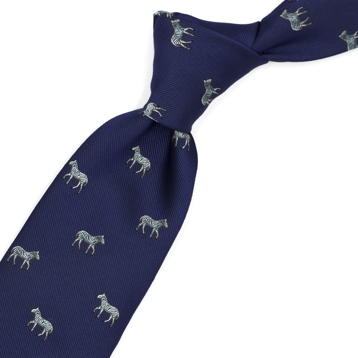 Cravatta blu con zebre