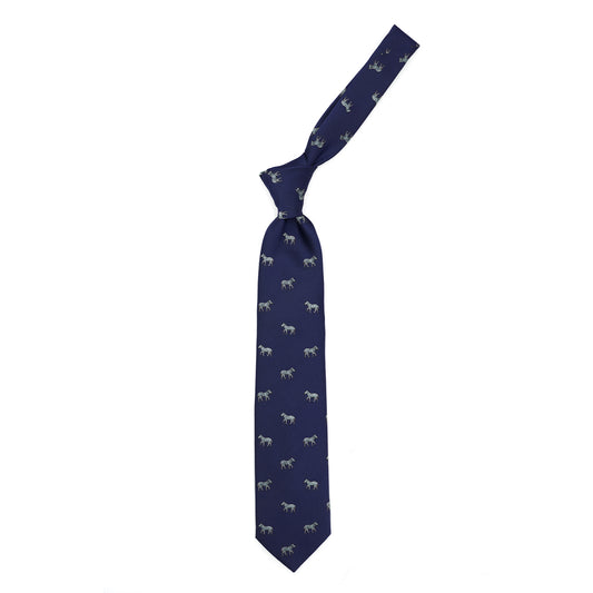 Cravatta blu con zebre