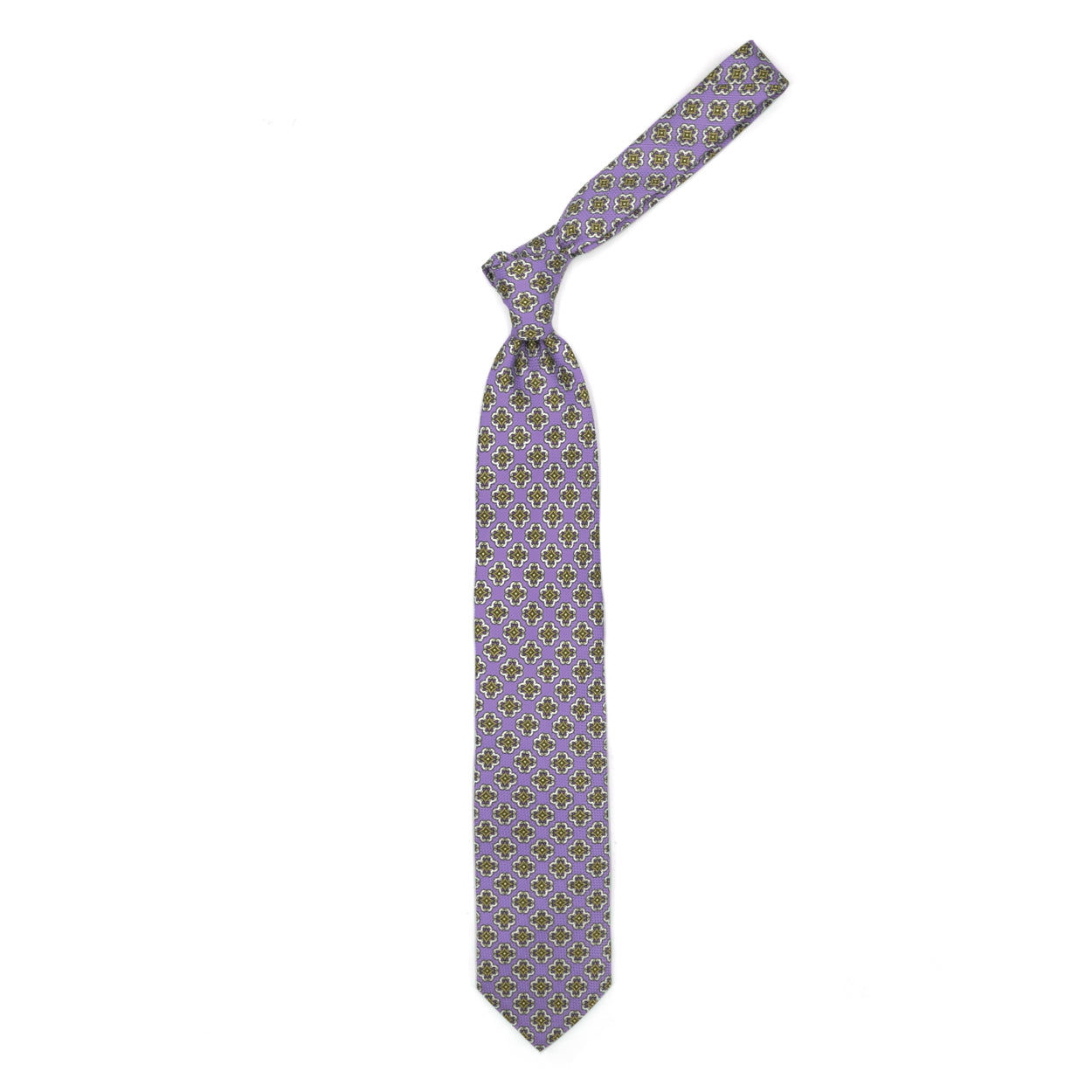 Cravatta lilla con medaglioni colorati