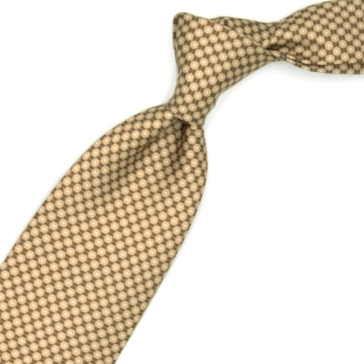 Cravatta con pattern geometrico giallo e marrone