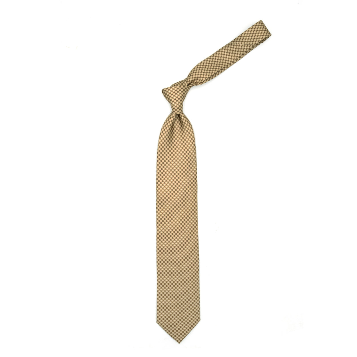 Cravatta con pattern geometrico giallo e marrone