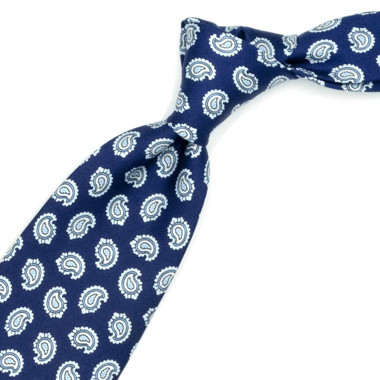 Cravatta blu con paisley