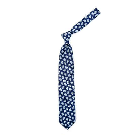 Cravatta blu con paisley