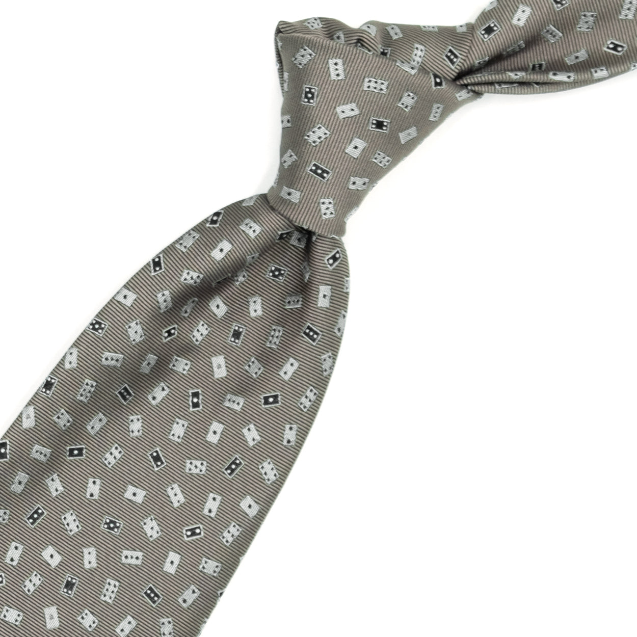 Cravatta tortora con tessere Domino