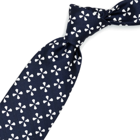 Blue tie with white propellers