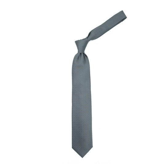 Cravatta grigia con pois senape