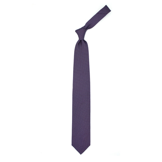 Cravatta vinaccia con quadratini azzurri