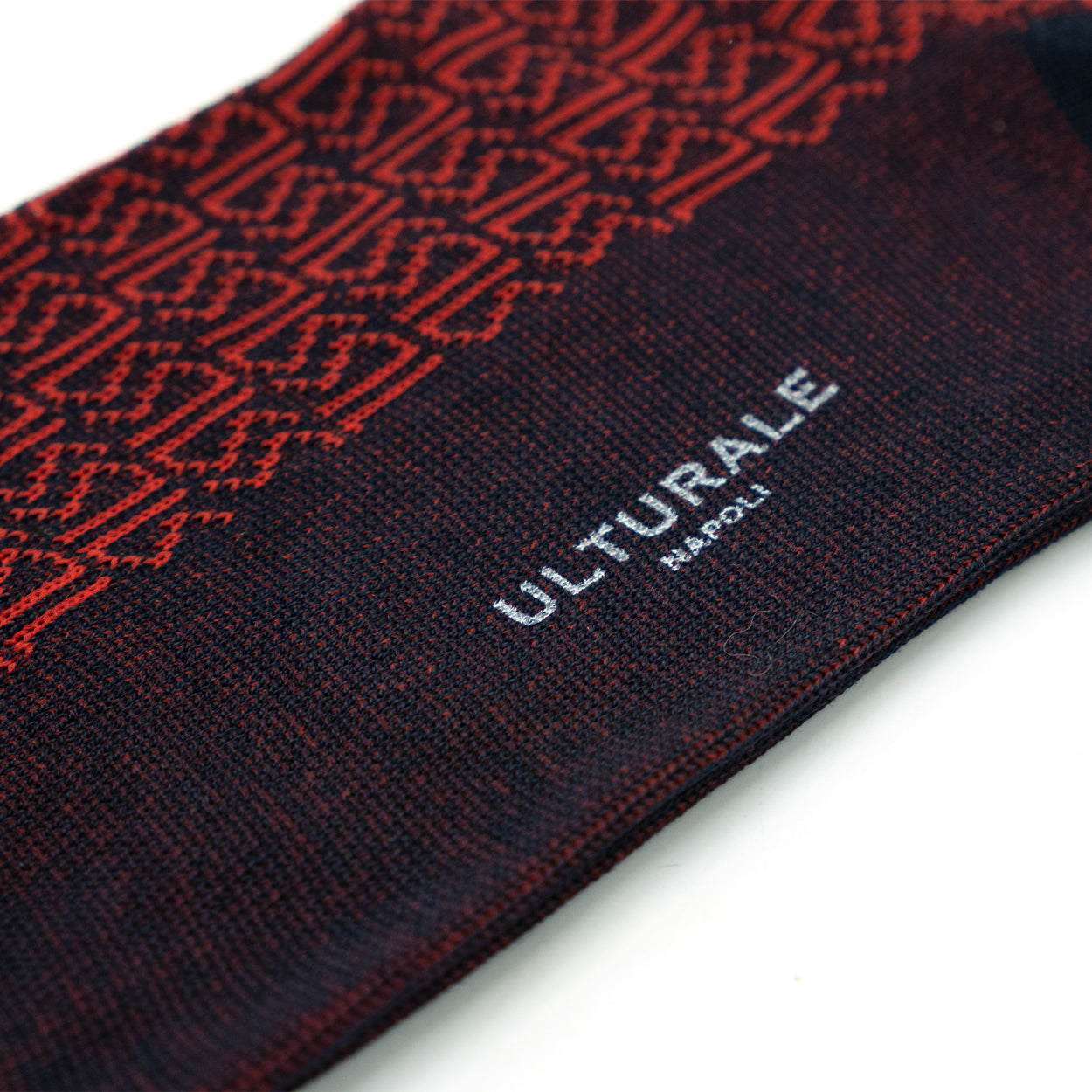 Calza blu con pattern Ulturale rosso 100% cotone filoscozia