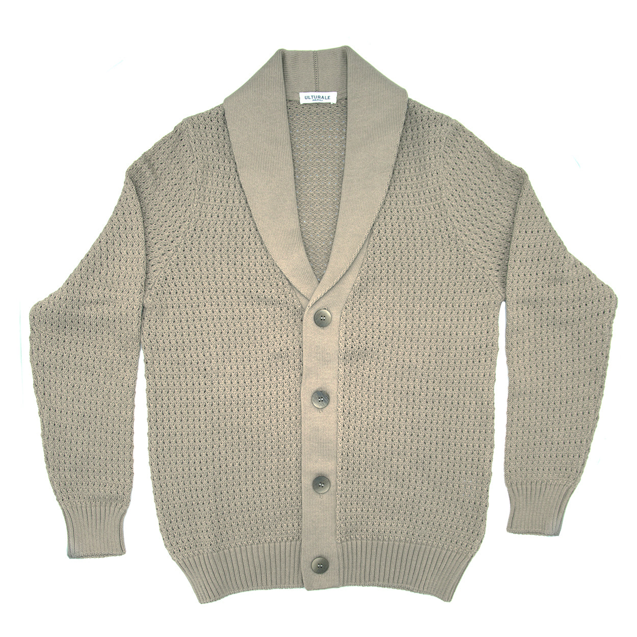 Cardigan sabbia collo sciallato