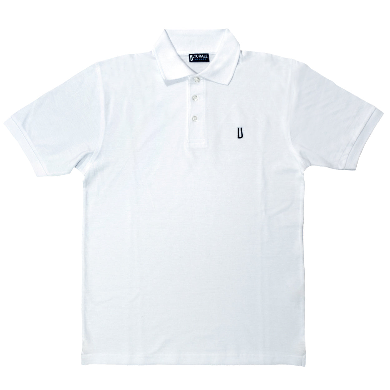 Polo bianca con logo Ulturale blu