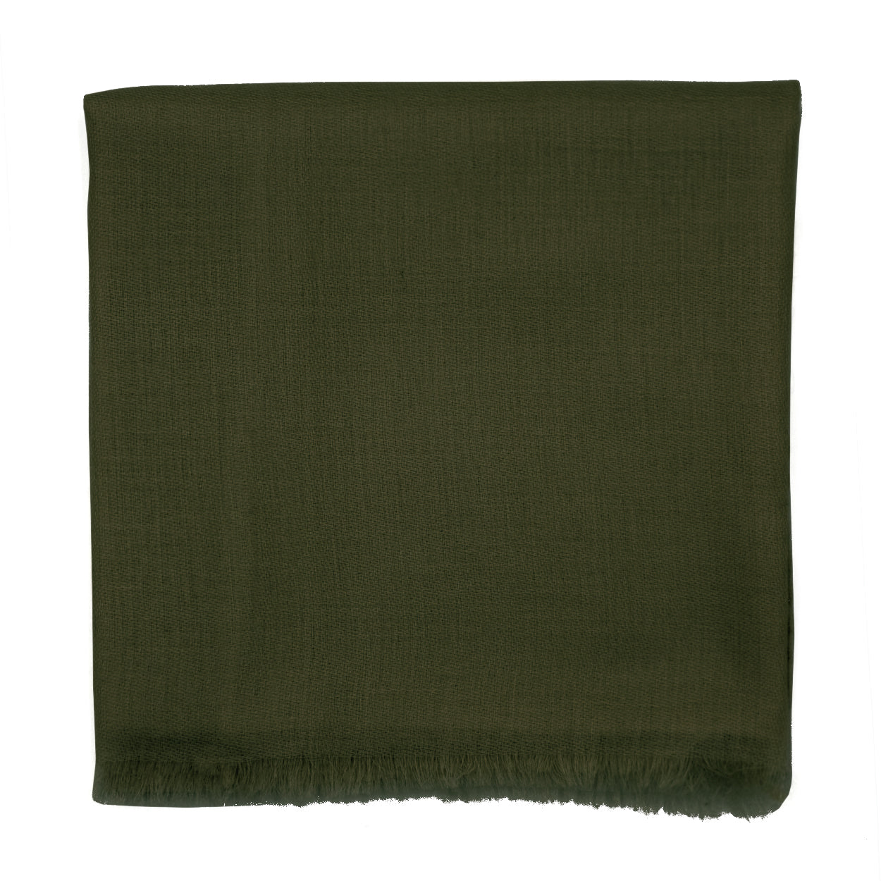 Sciarpa 100% cashmere tinta unita verde muschio