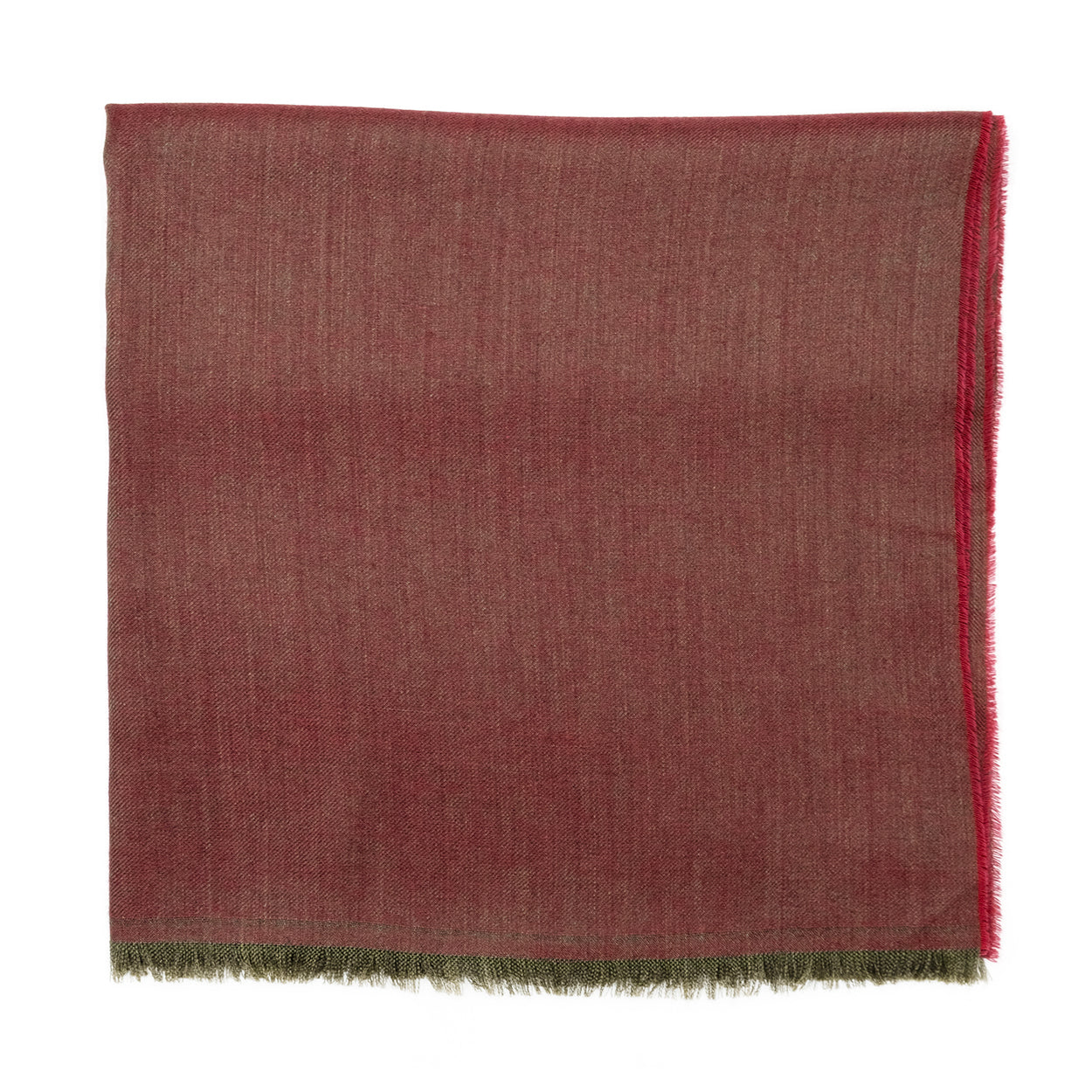 Stola cashmere & seta tinta unita bordeaux sfrangiata